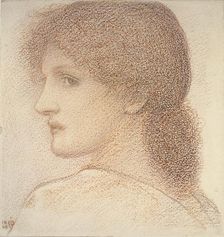 Study of a Woman's Head, turned to Left, 1886. Artist: Sir Edward Coley Burne-Jones