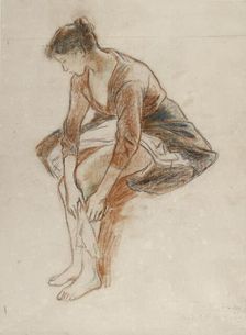 Study of a young woman bathing her legs, c1894. Artist: Camille Pissarro