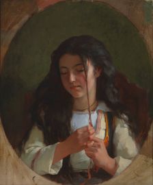 Study of a Young Girl, Pont Aven, 1869. Creator: Frederick Arthur Bridgman