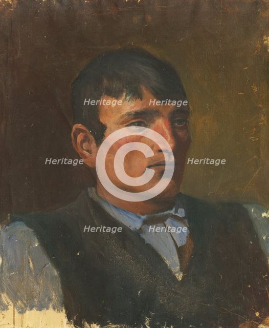 Study of a Young Man in a Dark Vest, 1880-1900. Creator: Ladislav Mednyanszky.