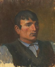 Study of a Young Man in a Dark Vest, 1880-1900. Creator: Ladislav Mednyanszky