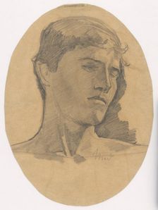 Study of a Young Man's Head, around 1873-1875. Creator: Ladislav Mednyanszky