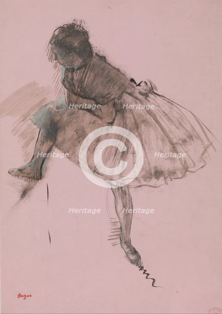 Study of a Ballet Dancer (recto); Two Studies of Dancers (verso), ca. 1873. Creator: Edgar Degas.