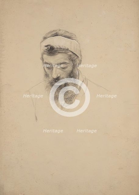 Study of a Bearded Man, undated. (c1900s) Creator: Franz von Matsch.