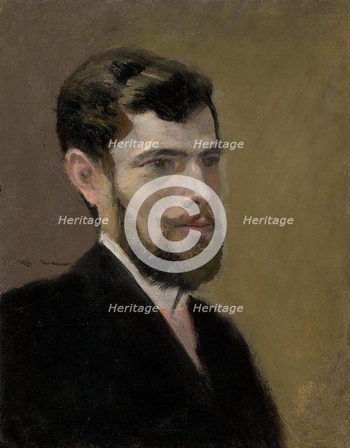 Study of a Bearded Man in a Black Suit, 1880-1900. Creator: Ladislav Mednyanszky.