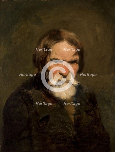 Study of a Bearded Peasant, 1846-1848. Creator: Piotr Michalowski.