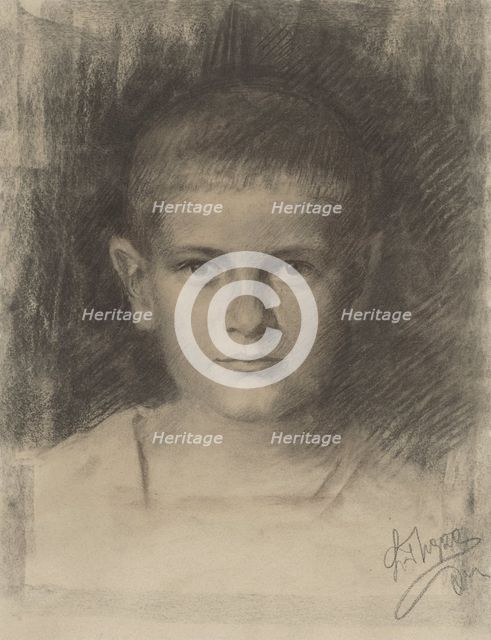 Study of a boy, around 1920. Creator: Ladislav Treskon.