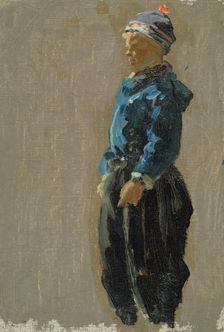 Study of a boy wearing Dutch costume, mid-late 1870s. Creator: George Clausen