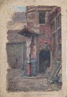 Study of a calvary on a building exterior, (northern Europe), mid-late 1870s. Creator: George Clausen