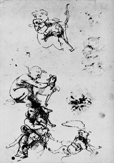 Study of a Child with a Cat 1478-1481 (1945). Artist: Leonardo da Vinci