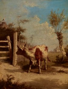 Study of a Cow against a Landscape, between 1875-1880. Creator: Wilhelm Leopolski