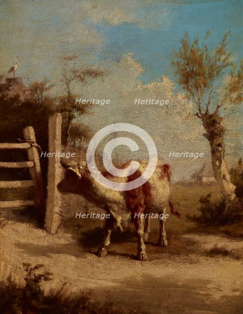 Study of a Cow against a Landscape, between 1875-1880. Creator: Wilhelm Leopolski.