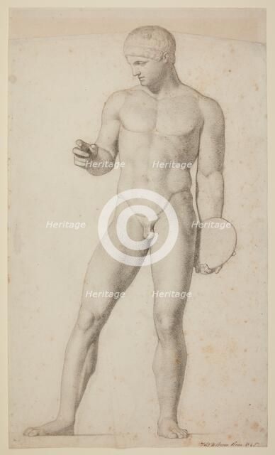 Study of a 'Discobolus' sculpture, 1845. Creator: Frederick Augustus Sandys.