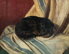 Study of a Dog Lying Down, 1882. Creator: Friedrich Carl von Scheidlin