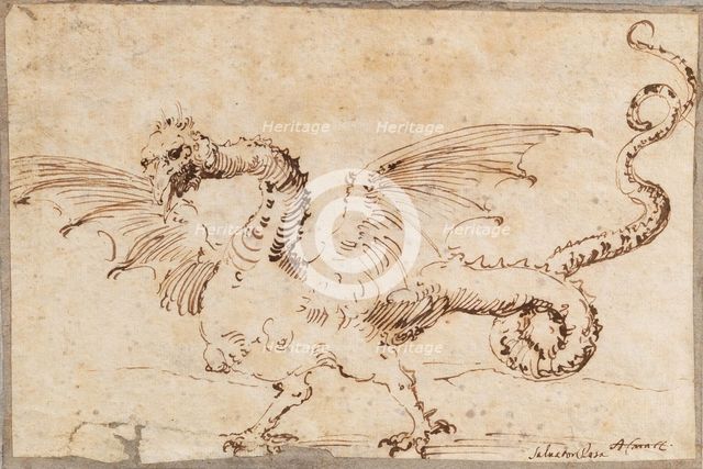 Study of a dragon, 1620s. Creator: Ribera, José, de (1591-1652).