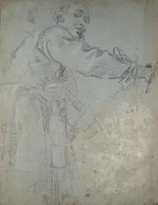 Study of a draped male Figure, 1580-1609. Artist: Annibale Carracci