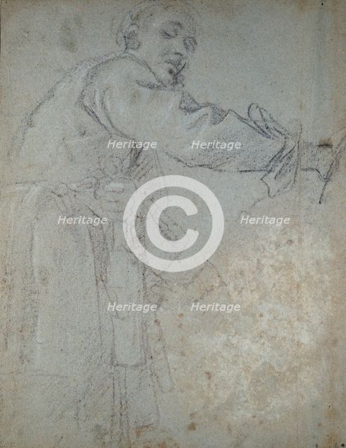 Study of a draped male Figure, 1580-1609. Artist: Annibale Carracci.