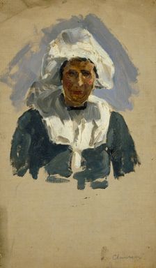 Study of a Dutch woman, (Volendam), mid-late 1870s. Creator: George Clausen