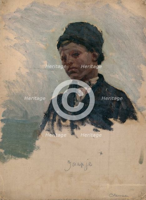 Study of a Dutch peasant boy, 'Jaapje', late 1870s. Creator: George Clausen.