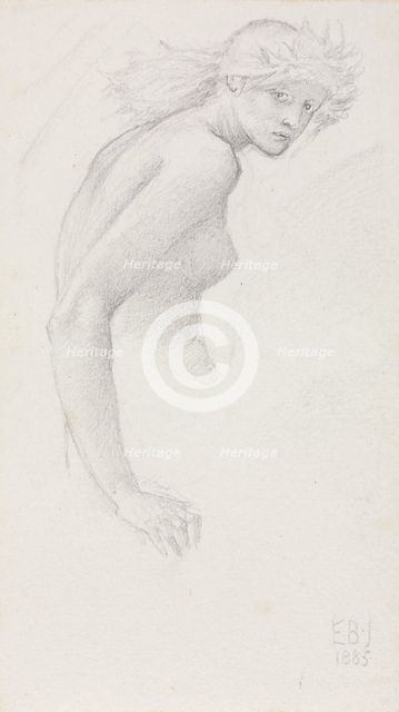 Study of a Female Figure, 1885. Creator: Edward Burne-Jones (British, 1833-1898).