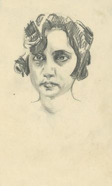 Study of a female head, 1918-1922. Creator: Konstantin Bauer