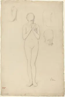 Study of a Female Nude, 1856/1858. Creator: Edgar Degas
