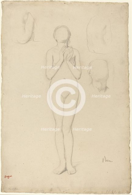 Study of a Female Nude, 1856/1858. Creator: Edgar Degas.