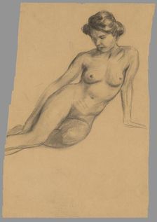 Study of a female nude, 1910-1920. Creator: Emil Alexay-Olexák
