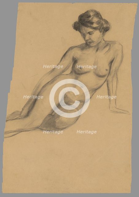 Study of a female nude, 1910-1920. Creator: Emil Alexay-Olexák.