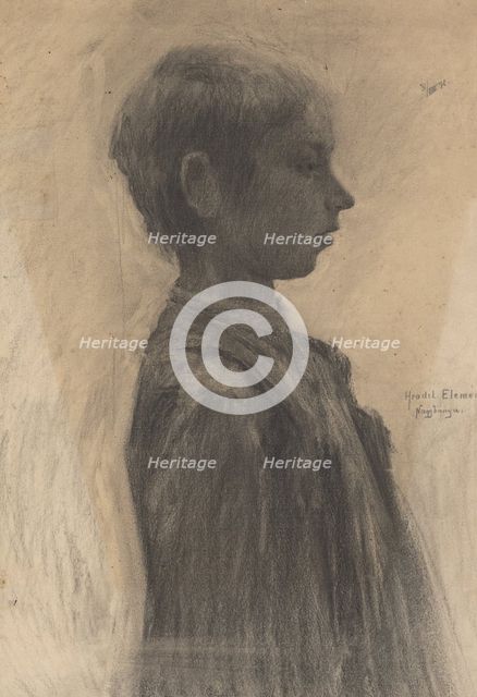 Study of a Girl, 1898. Creator: Elemír Halász-Hradil.