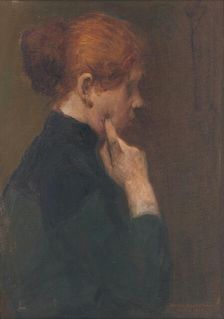Study of a Girl Lost in Thought, 1903. Creator: Elemír Halász-Hradil