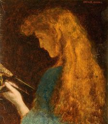 Study of a Girl's Head, 1880-1886. Creator: Arthur Hughes