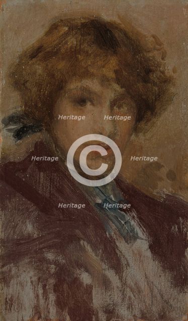 Study of a Girl's Head and Shoulders, 1896/97. Creator: James Abbott McNeill Whistler.