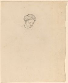Study of a Girl's Head, c. 1858. Creator: Elihu Vedder