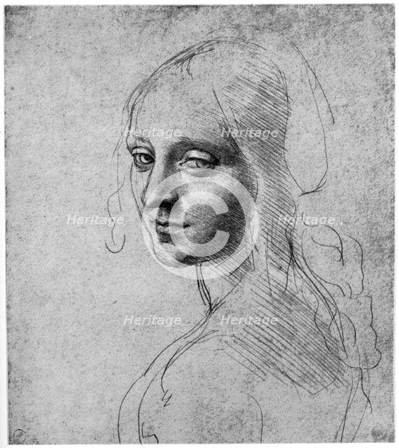 Study of a girl's head, c1483 (1954). Artist: Leonardo da Vinci