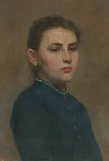 Study of a Girl with White Garnet, 1887. Creator: Jozef Hanula