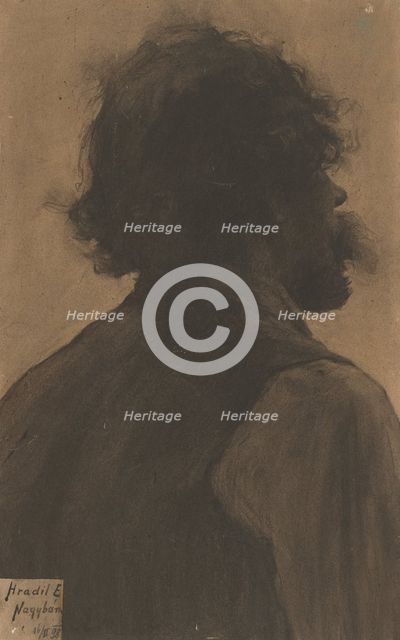 Study of a Gypsy's Head, 1898. Creator: Elemír Halász-Hradil.