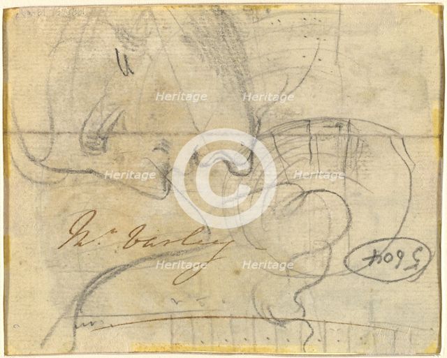 Study of a Head in Profile [verso]. Creator: John Varley I.