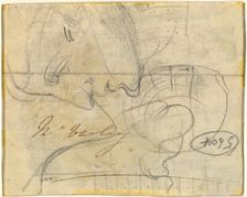 Study of a Head in Profile [verso]. Creator: John Varley I