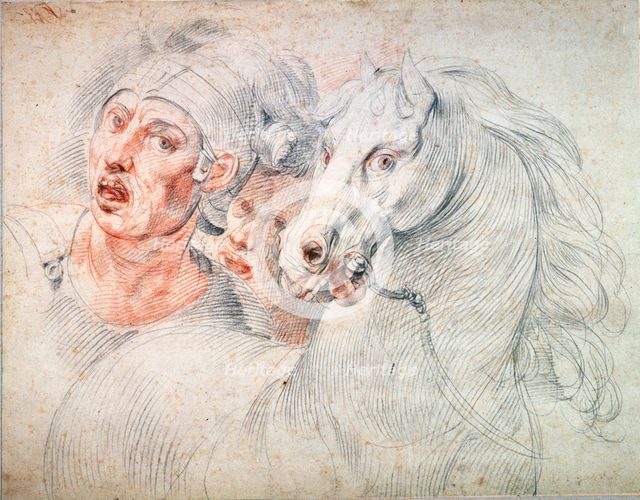 'Study of a horse and two Soldiers', early 17th century. Artist: Giuseppe Cesari