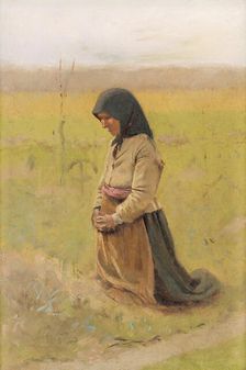 Study of a Kneeling Woman, 1890-1900. Creator: Ladislav Mednyanszky