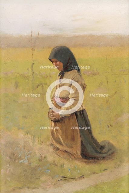 Study of a Kneeling Woman, 1890-1900. Creator: Ladislav Mednyanszky.