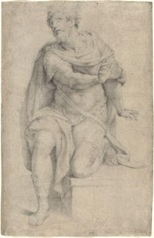 Study of a Kneeling Saint, 1570/75. Creator: Orazio Samacchini
