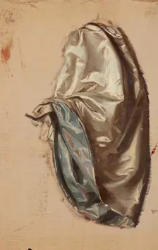 Study of a Lady with a Lute's Robe. Study to the Painting "Upbringing of Sigismund..., before 1861. Creator: Jozef Simmler