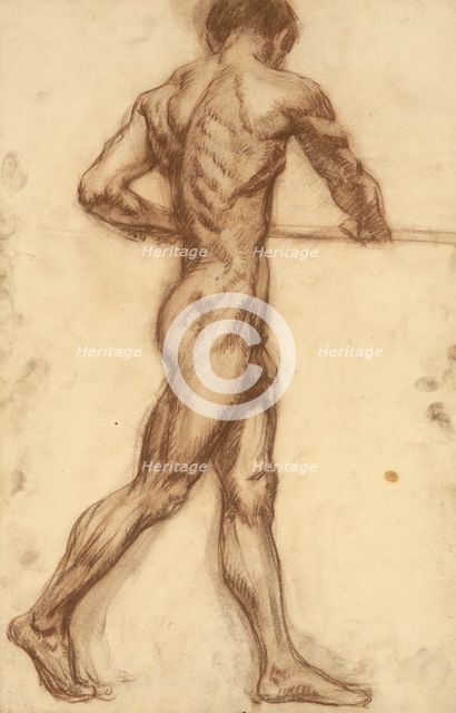 Study of a man at a horizontal bar, 1910-1920. Creator: Emil Alexay-Olexák.