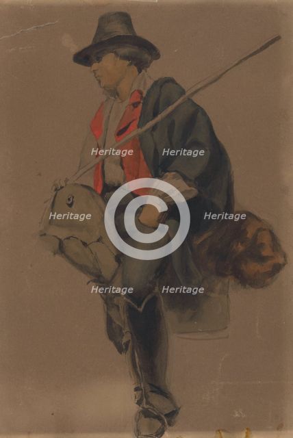Study of a man from Albania, 1851-1853. Creator: Vojtech Klimkovic.