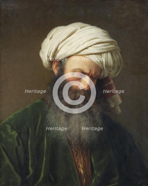 Study of a Man in Turkish Dress, 1854. Creator: Amalia Lindegren.