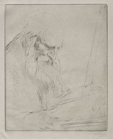 Study of a Man Reading. Creator: Alphonse Legros (French, 1837-1911)