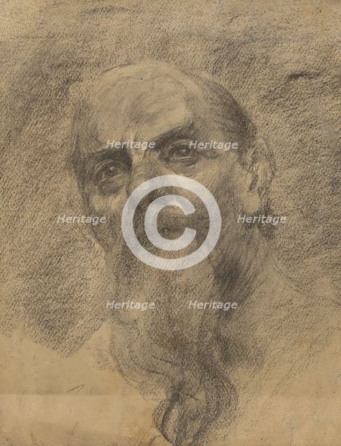 Study of a Man's Head, 1890-1900. Creator: Ludovit Cordak.