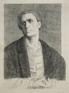 Study of a Man's Head. Creator: Alphonse Legros (French, 1837-1911)